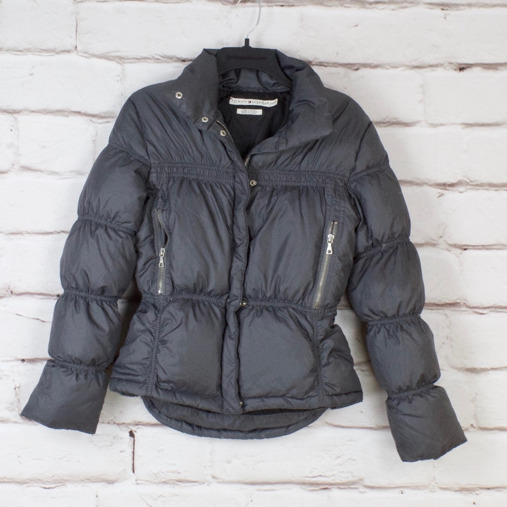 Tommy Hilifiger Fitted Gray Down Jacket Size XS - Picture 1 of 8
